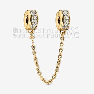 Pandora Clear Pavé Safety Chain Clip Charm